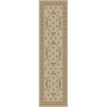 CONCORD GLOBAL TRADING Concord Global 63122 2 ft. 3 in. x 7 ft. 7 in. Jewel Fleur De Lys Medallion - Ivory 63122